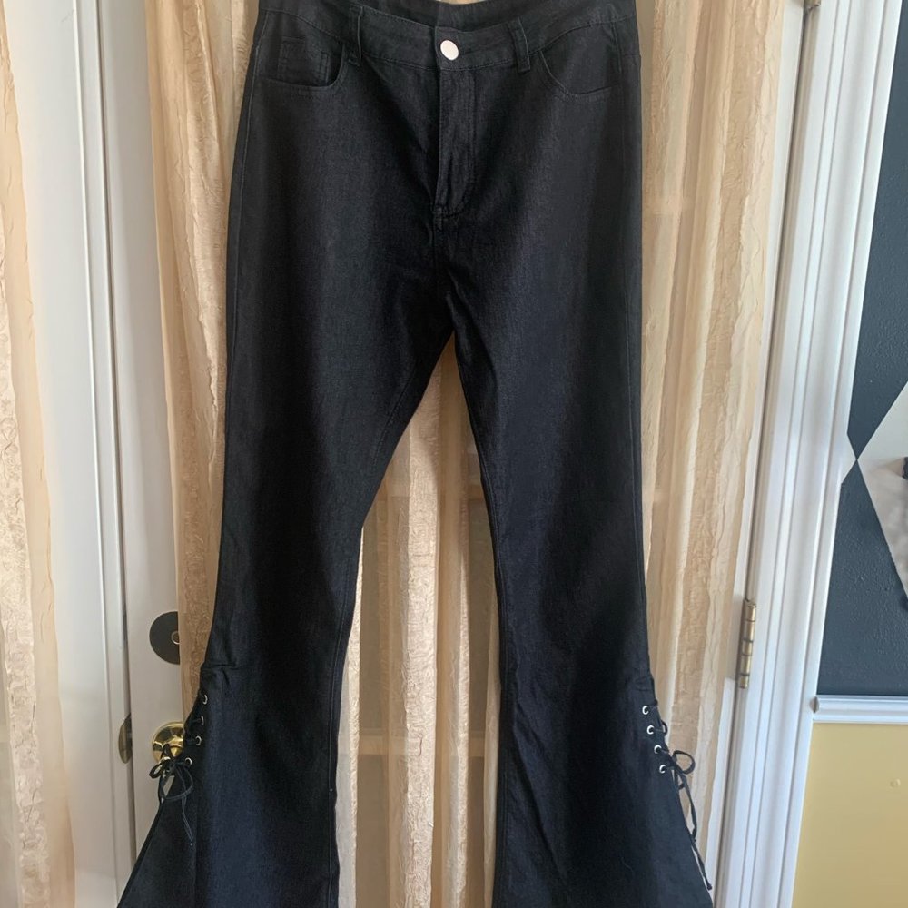Flare Lace-Up Jeans